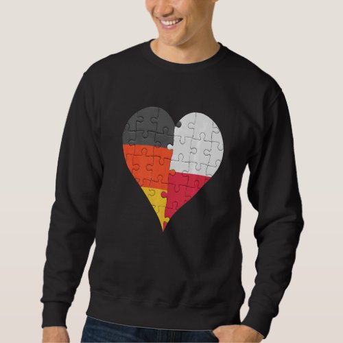 German Polish Flag Heart Sweatshirt