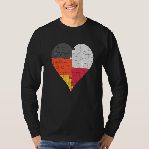 German Polish Flag Heart T_Shirt