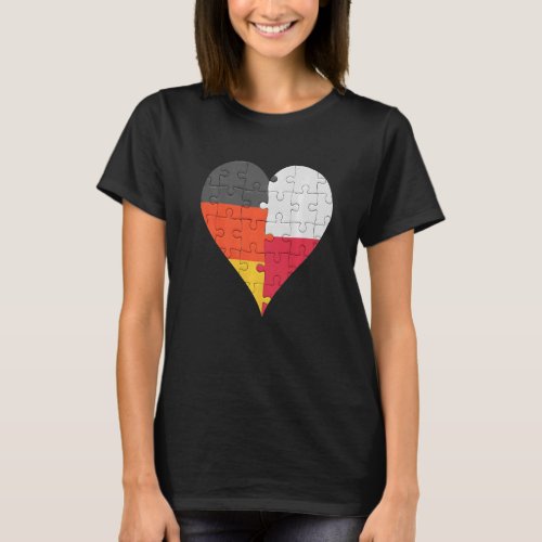 German Polish Flag Heart T_Shirt