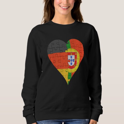 German Portuguese Flag Heart Sweatshirt