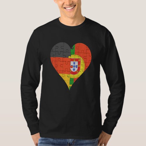 German Portuguese Flag Heart T_Shirt