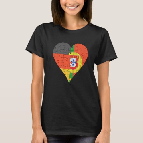 German Portuguese Flag Heart T_Shirt