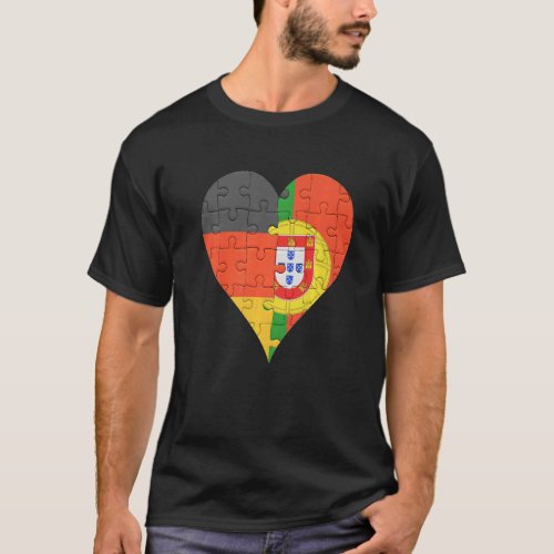 German Portuguese Flag Heart T_Shirt