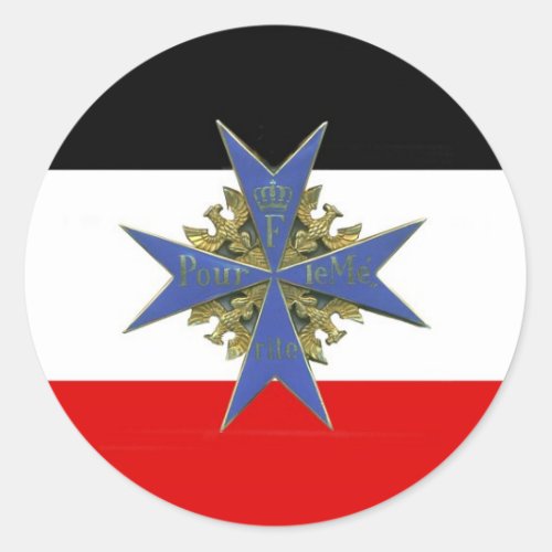 German Pour Le Merit Medal Classic Round Sticker