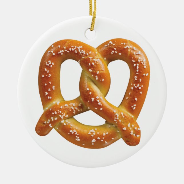 German Pretzel Ceramic Ornament (Front)