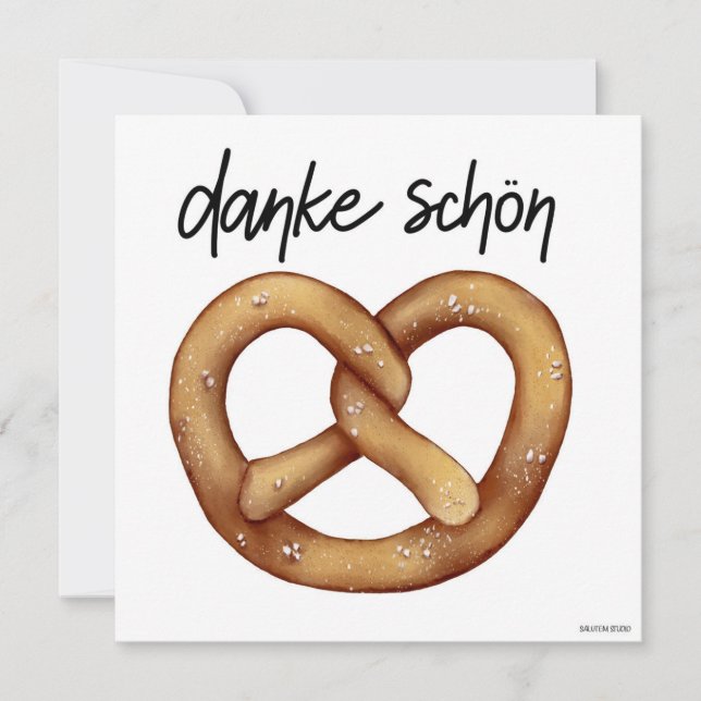 German Pretzel Danke Schon Thank-you Card (Front)