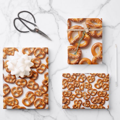 German Pretzels Pattern Wrapping Paper Sheets