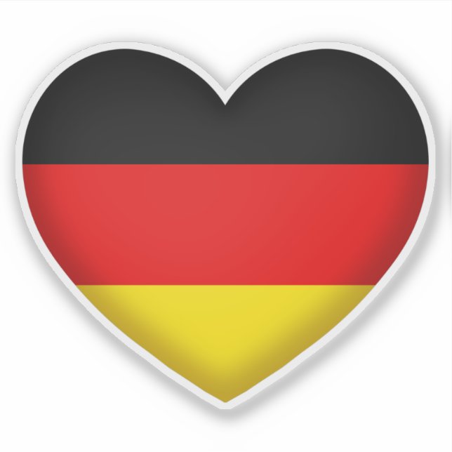 German Pride Black Red Gold Heart Flag Colors Sticker (Front)