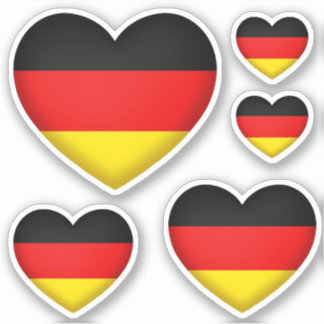 German Pride Black Red Gold Hearts Flag Colors Sticker