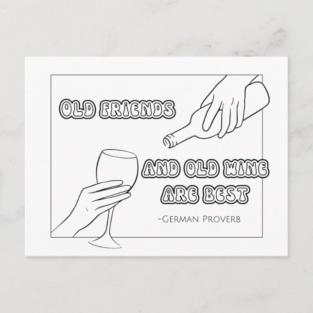 German Proverb Coloring Postcard (Front)