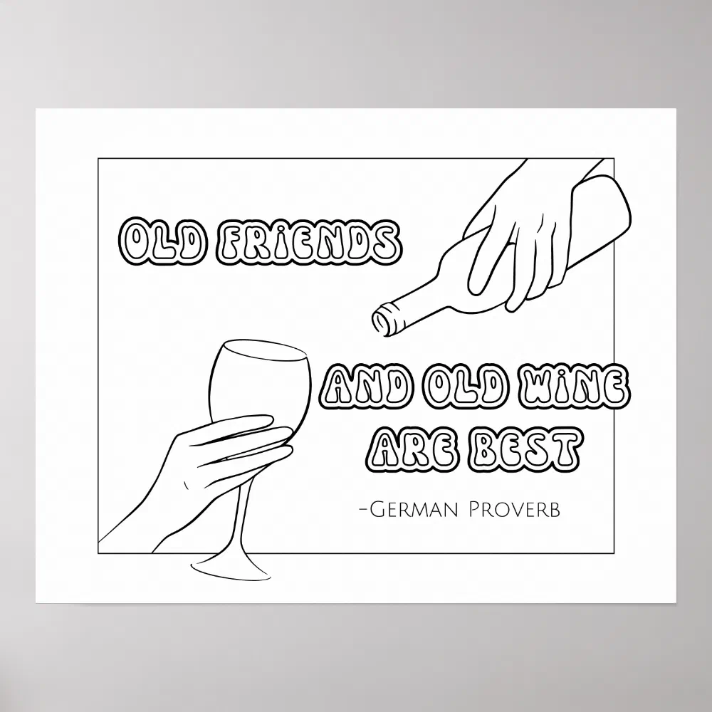 German Proverb Coloring Poster