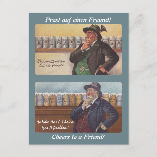 German Proverb Postcrossing Friend Toast Postcard (Front)