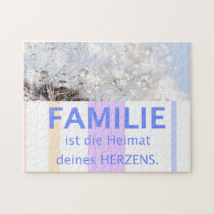 German Quote About Family Dandelion Seed Flower Jigsaw Puzzle