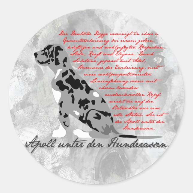 German Quote Great Dane Sticker (Front)