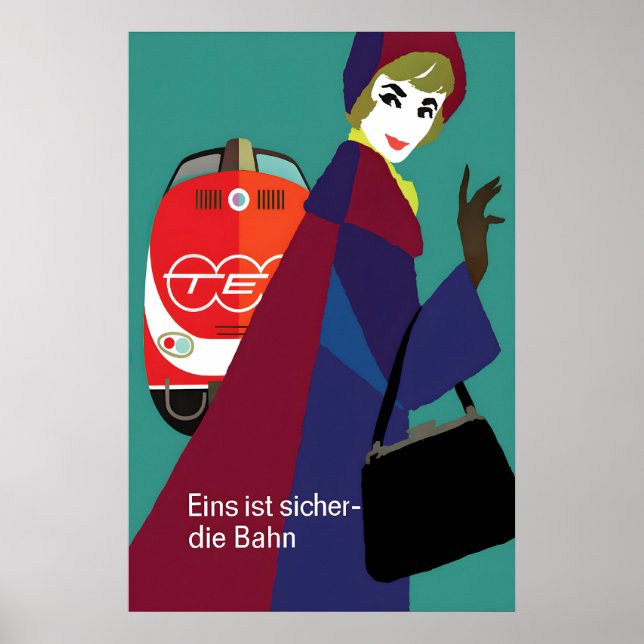 German Railways TEE 1962 Poster Vintage High Speed (Front)