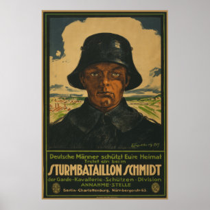 German Recruitment Sturmbatallion Schmidt poster