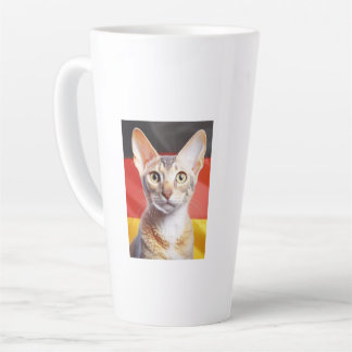 German Rex Cat German Flag In Background Latte Mug