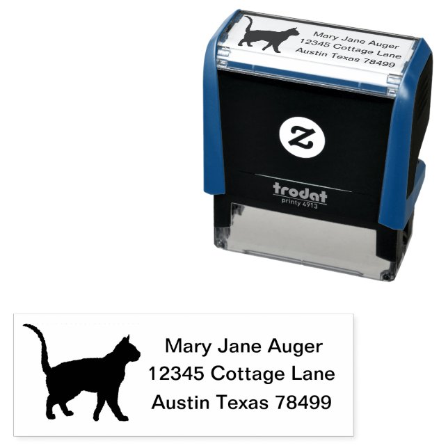 German Rex Cat Personalized  Self-inking Stamp (In Situ)