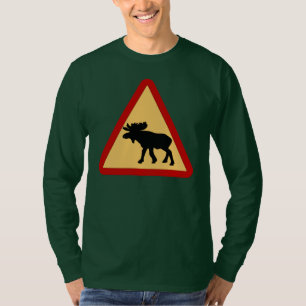 German Road Sign, Moose, Elk crossing T-Shirt