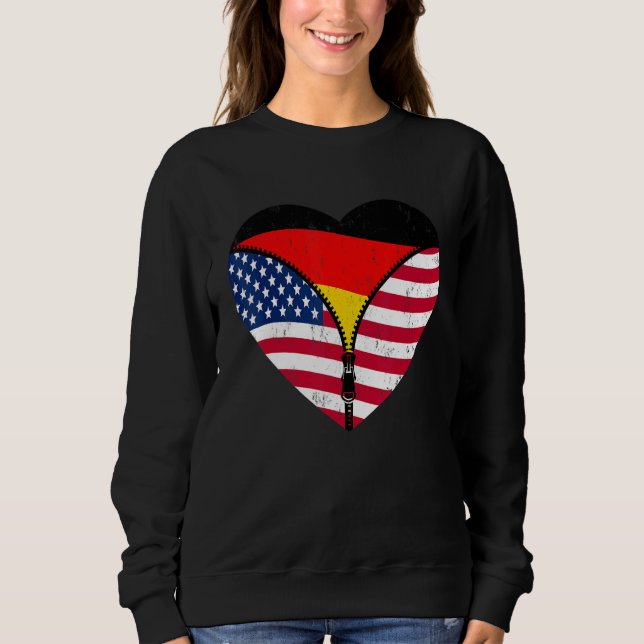 German Roots America Grown For Half Germany Americ Sweatshirt (Front)
