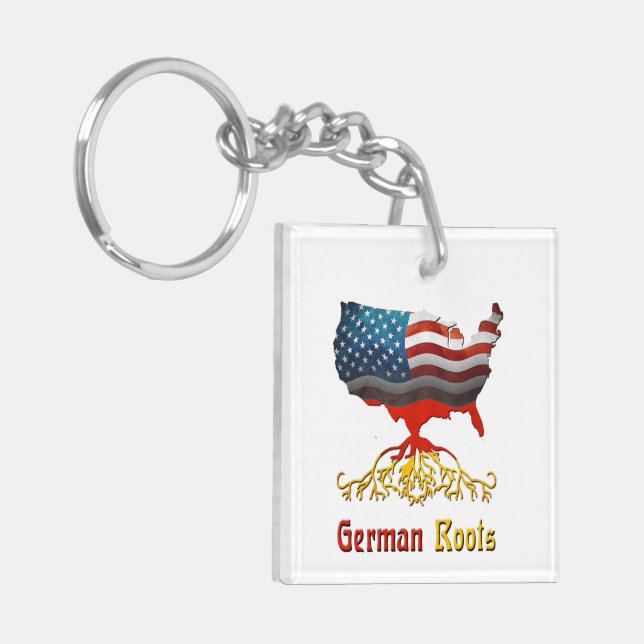 German Roots American Map Keychain (Front Left)