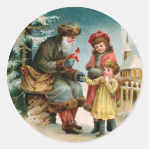 German Santa Christmas Stickers