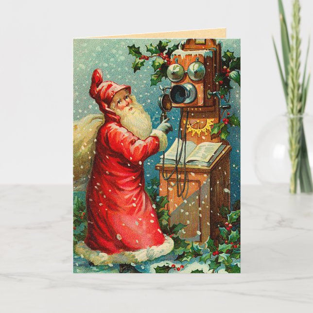 German Santa Claus Christmas Card (Front)