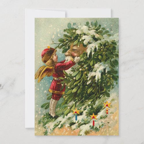 German Santa Fairy Christmas Card