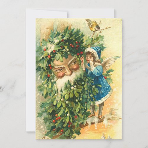 German Santa Fairy Christmas Card