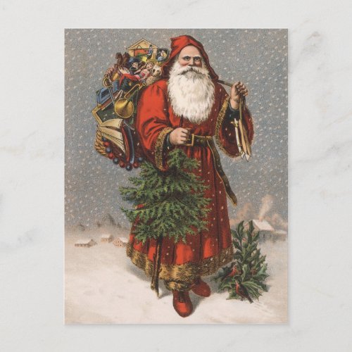 German Santa Holiday Postcard