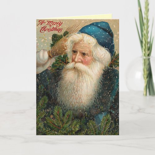 German Santa Vintage Christmas Card