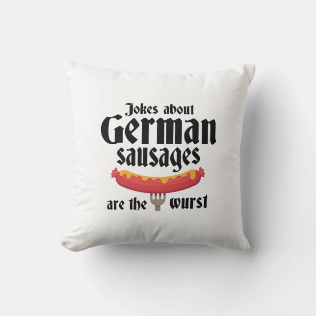 German Sausages Throw Pillow (Front)