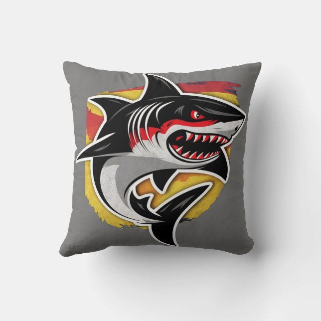 German Shark Throw Pillow (Back)