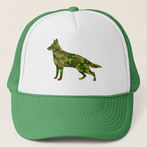 German Shepard army green camouflage Trucker Hat