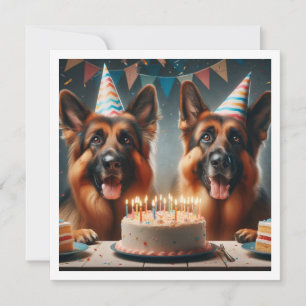 German Shepard birthday invitation, Dog birthday Invitation