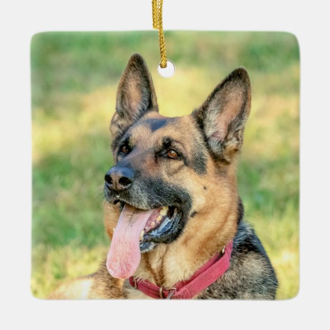 German Shepard Ceramic Ornament (Front)