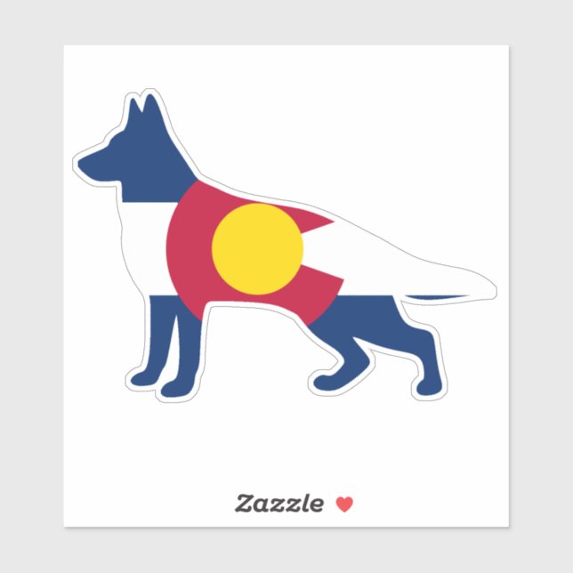 German Shepard Colorado Flag Sticker (Sheet)