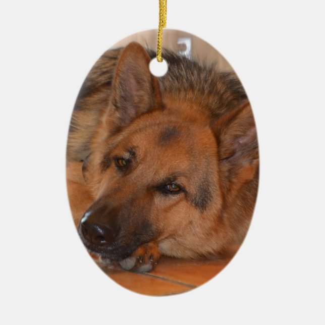 German Shepard ~ Design Stella Ceramic Ornament (Front)