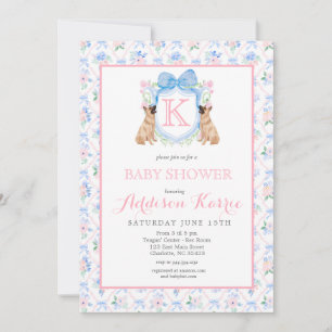 German Shepard dog Crest Baby Shower Invitation