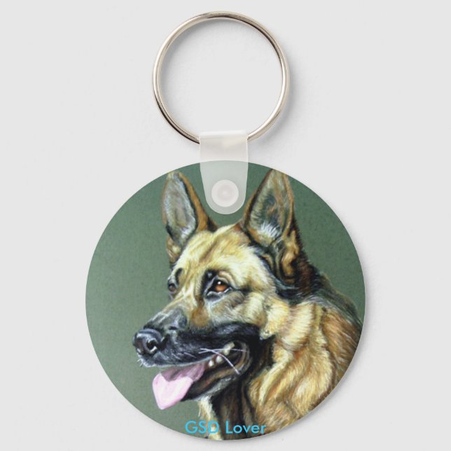 german shepard Dog Keychain (Front)