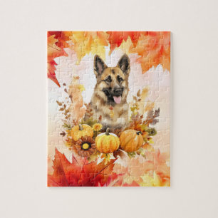 German Shepard in Autumn  Jigsaw Puzzle