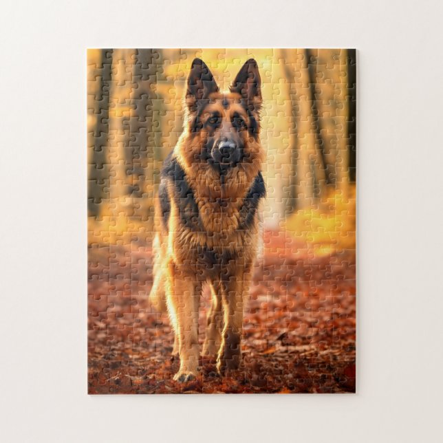 German Shepard in Forest Puzzle (Vertical)