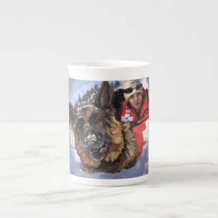 German Shepard Search and Rescue in the Snow Bone China Mug