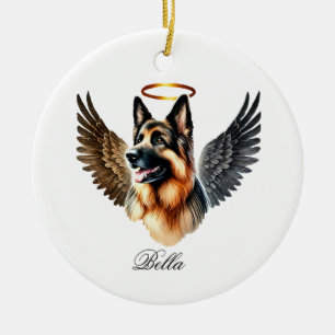 German Shepard Tan & Black Memorial Ceramic Ornament