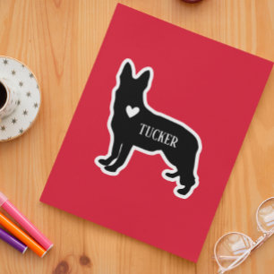 German Sheperd Breed  Silhouette Custom Name Sticker