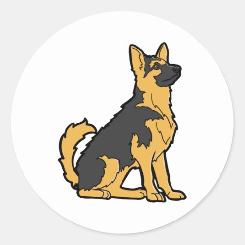 German Sheperd dog Classic Round Sticker