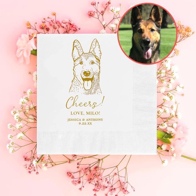 German Sheperd Dog Personalized Cheers Napkins (Creator Uploaded)