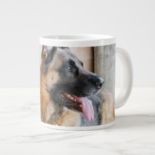 German Sheperd Resting By Water Basin Giant Coffee Mug