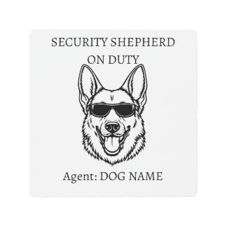 German Shephard Security M Sign - Custom Dog Name