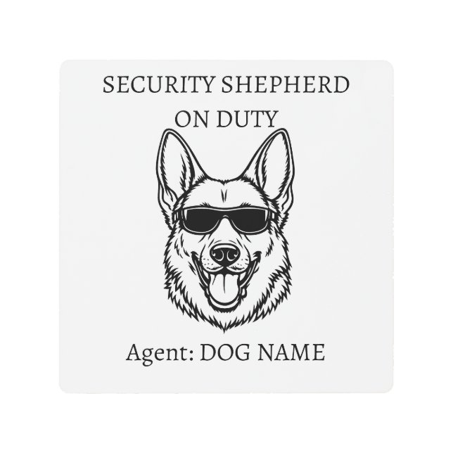 German Shephard Security M Sign - Custom Dog Name (Front)